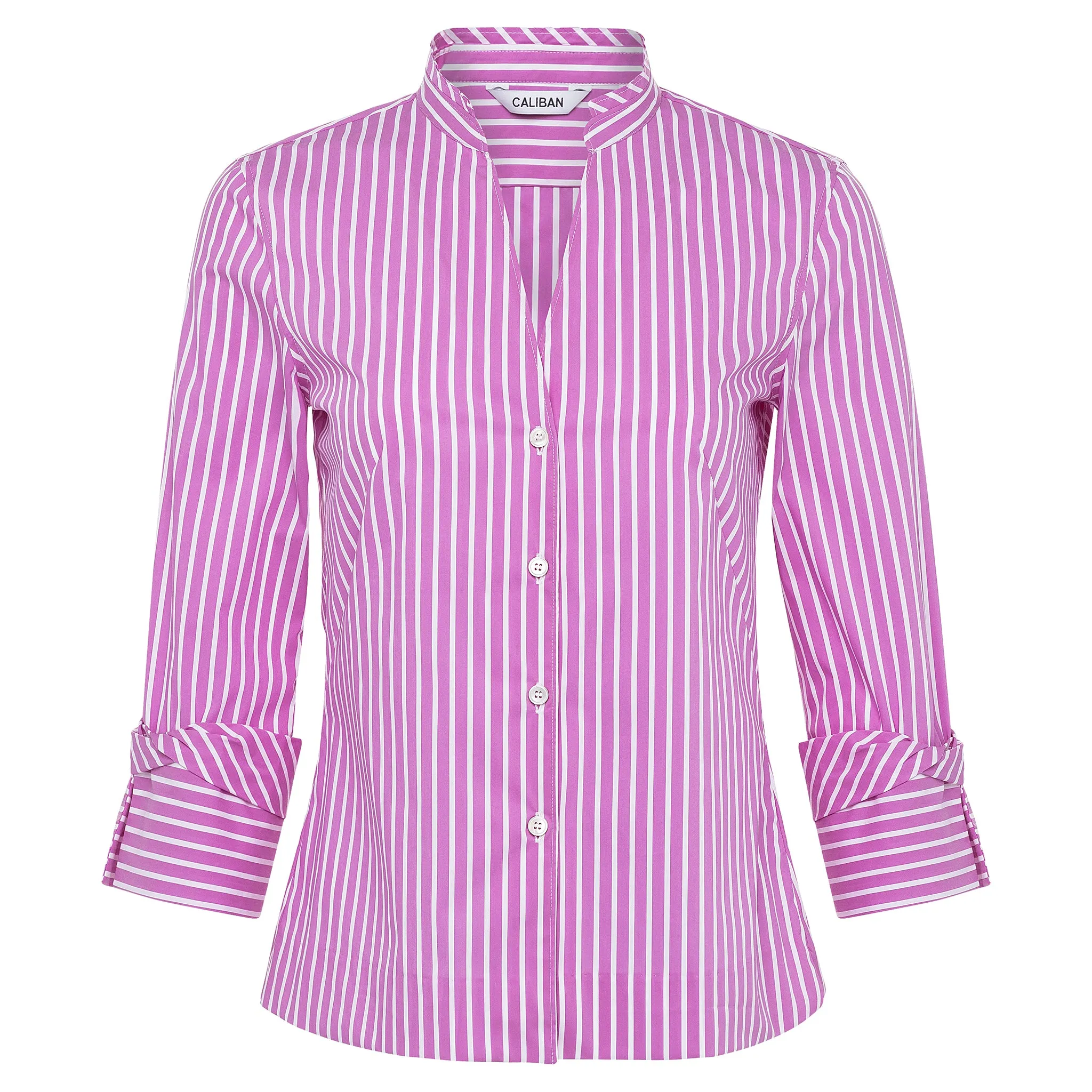 The Amy Classic Blouse - Pink Stripe