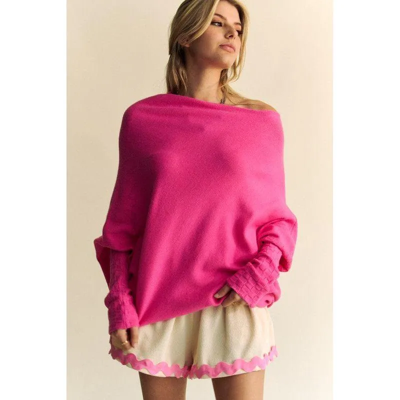 The Batwing Sleeve Hot Pink Sweater