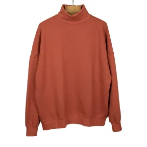 Turtleneck sweatshirt in burnt orange cotton fleece