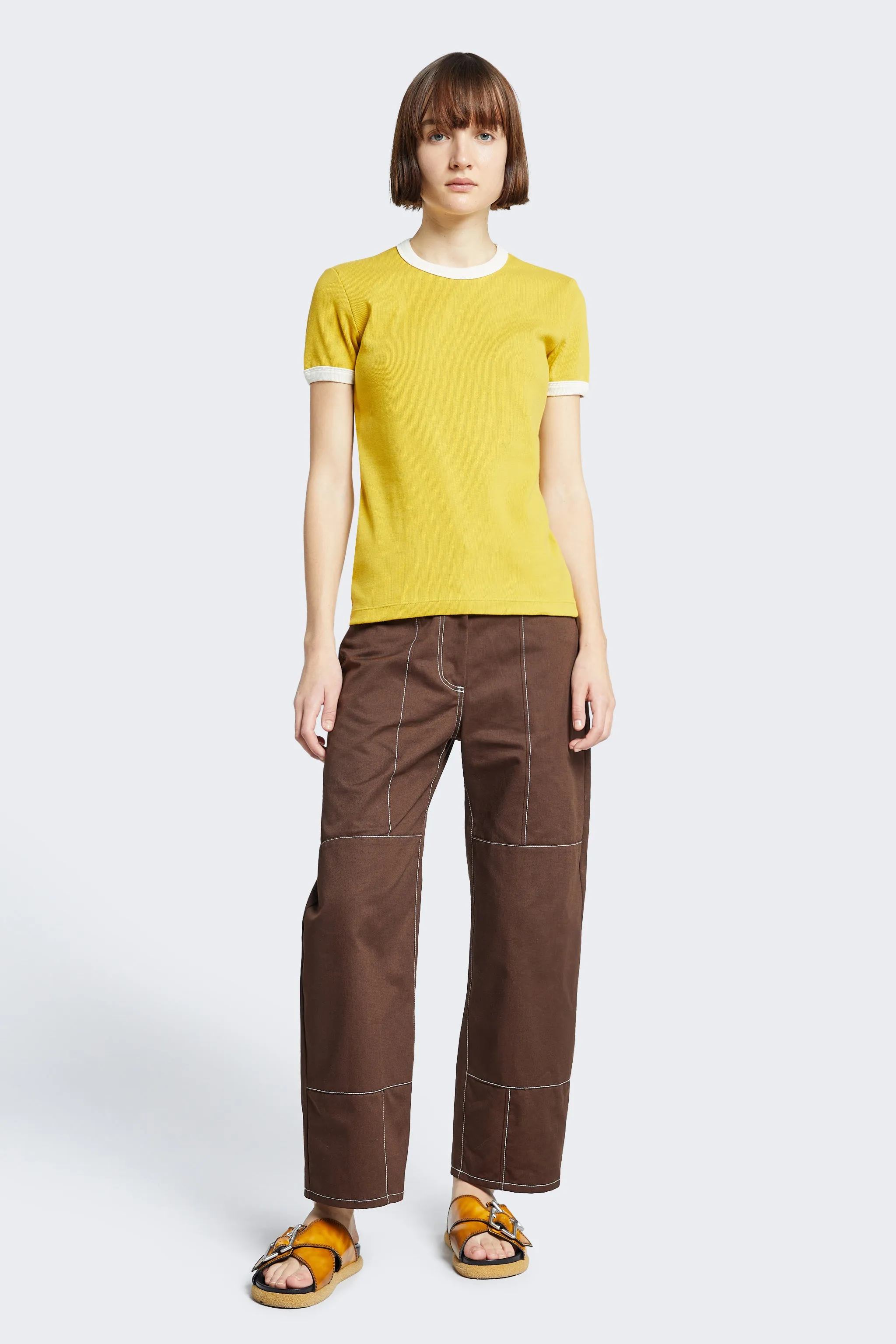 Veil Ringer Tee Gold/Ecru Bind