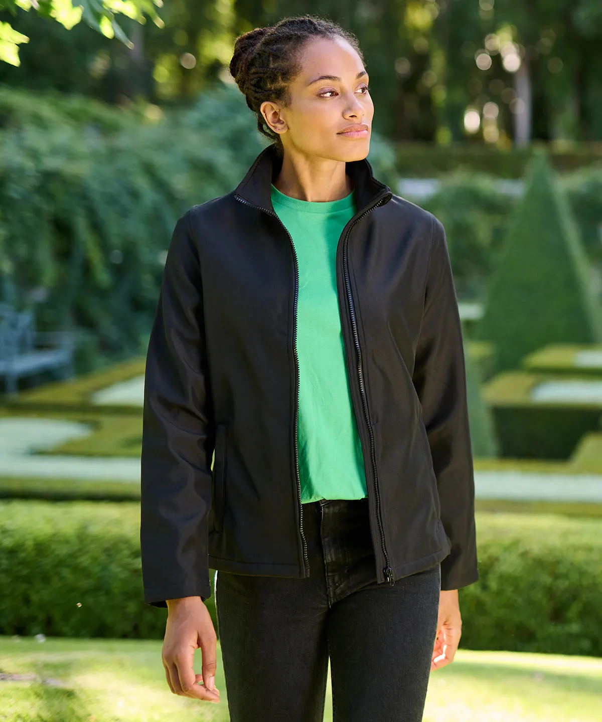 Womens Ablaze printable softshell | Black