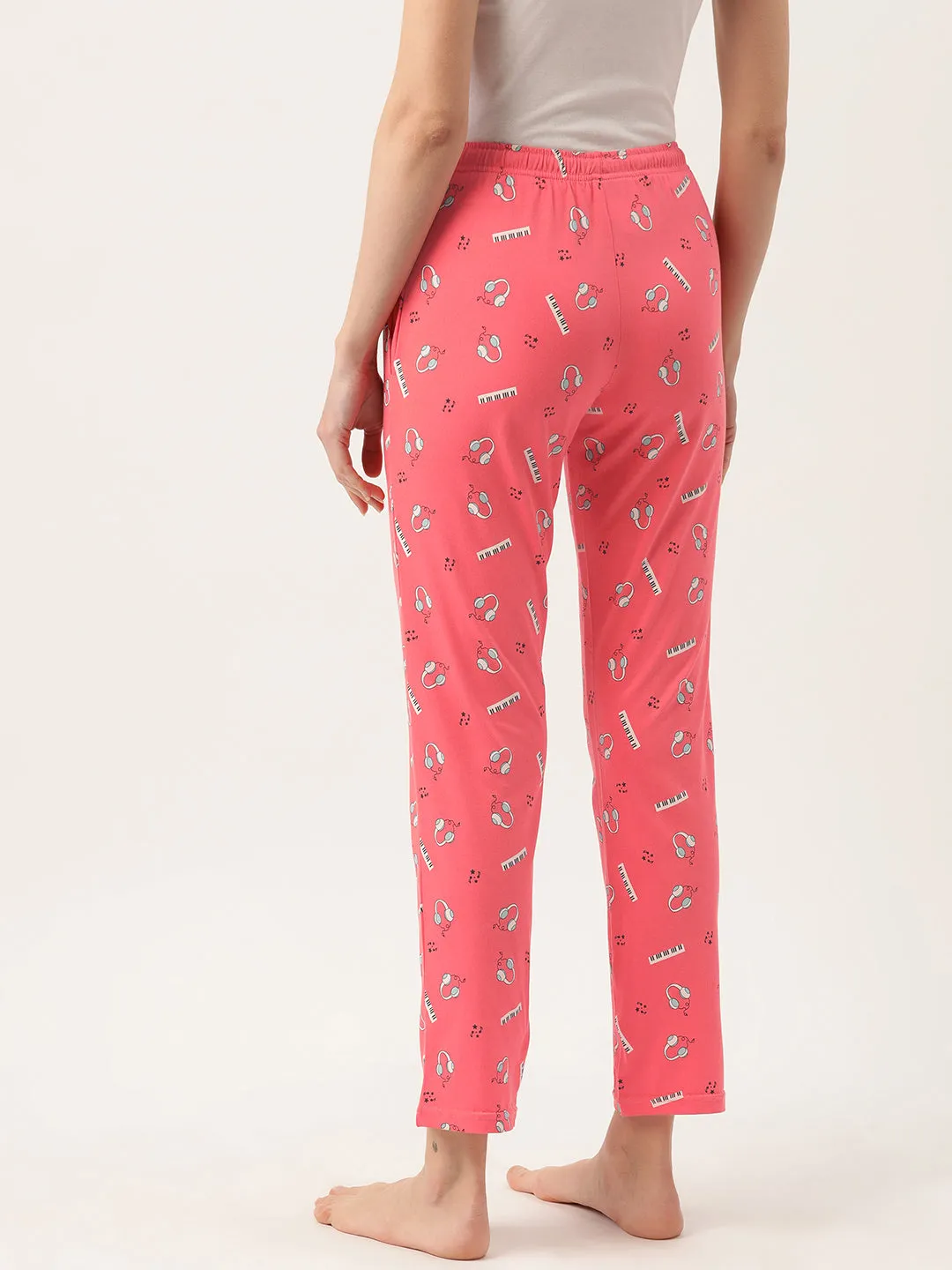 Women's Printed Cotton Coral Lounge Pants | LDLW-2331-1 |