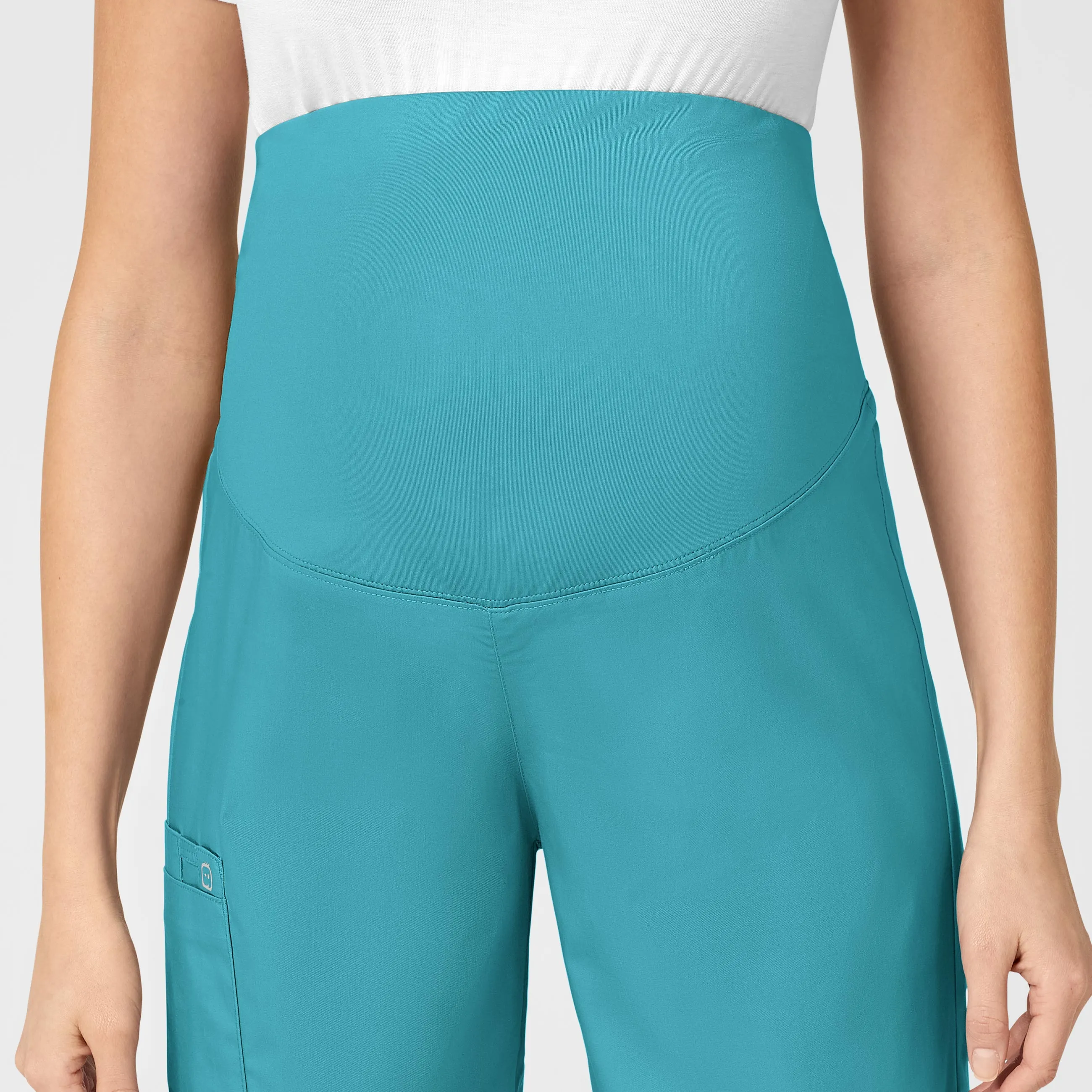 WonderWORK Maternity Cargo Scrub Pant - Teal Blue