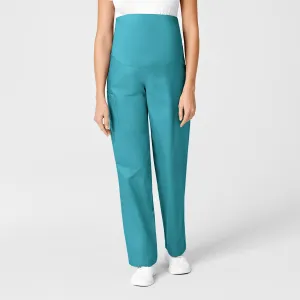 WonderWORK Maternity Cargo Scrub Pant - Teal Blue