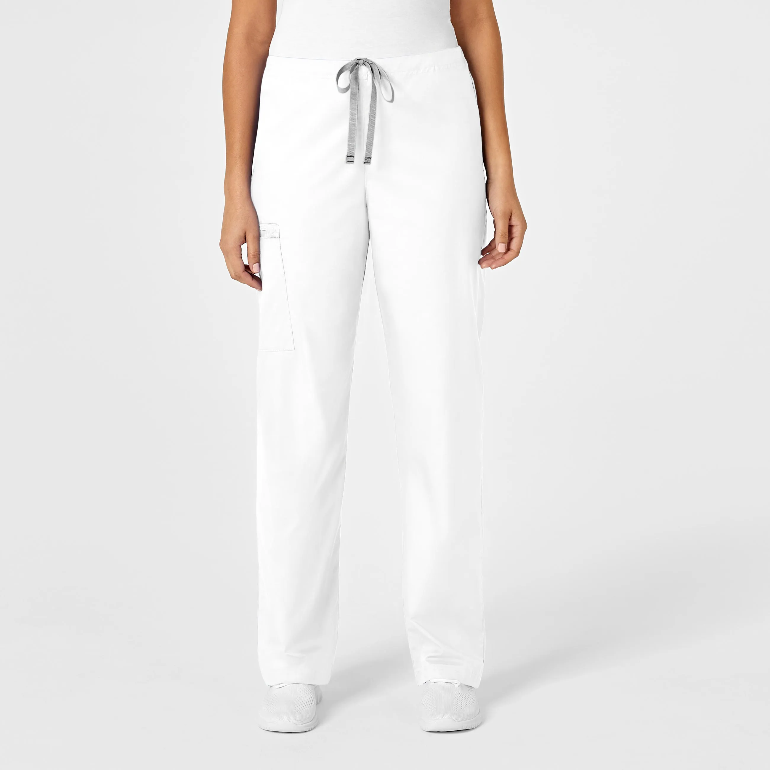 WonderWORK Unisex Drawstring Cargo Scrub Pant - White